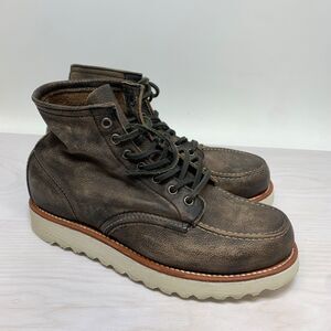 FREEBIRD Men's Size 9 CARBON Ankle Boots Brown Leather Work Rawhide Laces